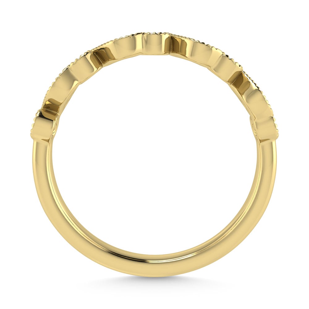 14K Yellow Gold Diamond 1/8 Ct.Tw. Stackable Band