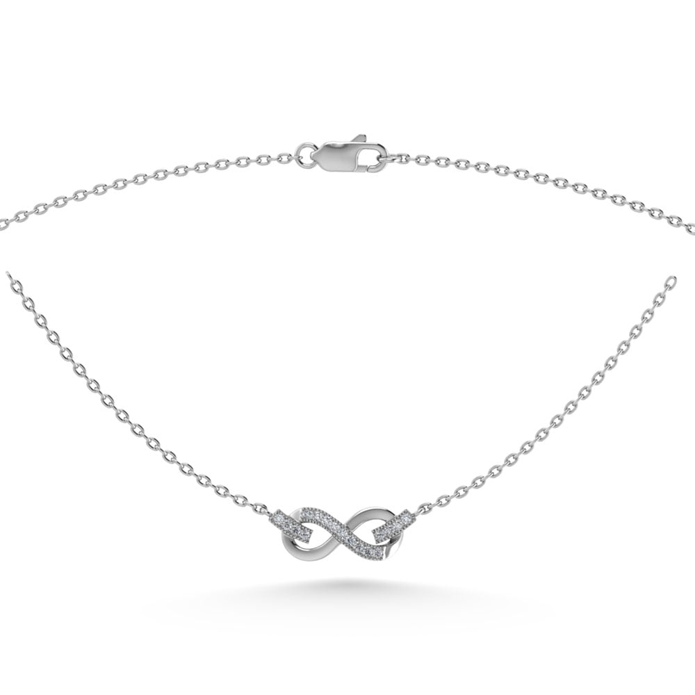 10K White Gold Diamond 1/20 Ct.Tw. Fashion Necklace (18 inches)