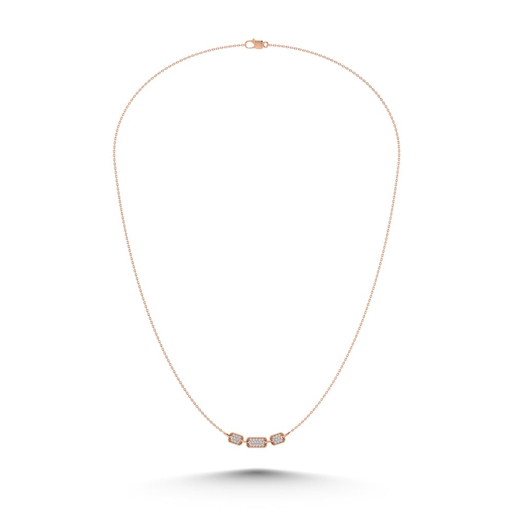 10K Rose Gold Diamond 1/6 Ct.Tw. Fashion Necklace (18 inches)