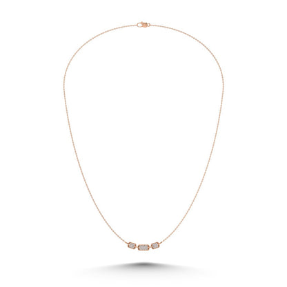 10K Rose Gold Diamond 1/6 Ct.Tw. Fashion Necklace (18 inches)