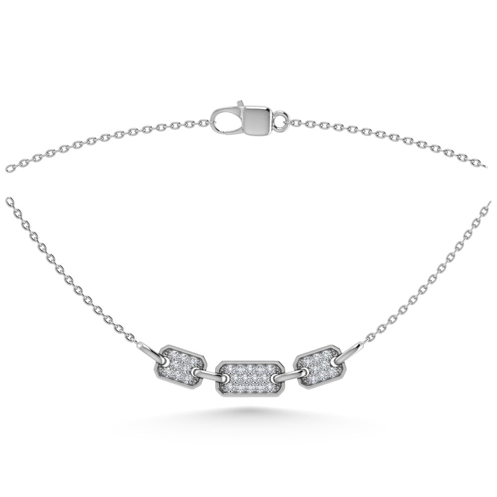 10K White Gold Diamond 1/6 Ct.Tw. Fashion Necklace (18 inches)