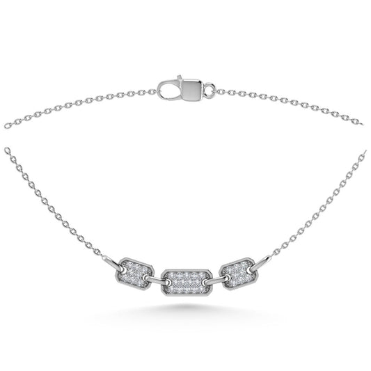 10K White Gold Diamond 1/6 Ct.Tw. Fashion Necklace (18 inches)