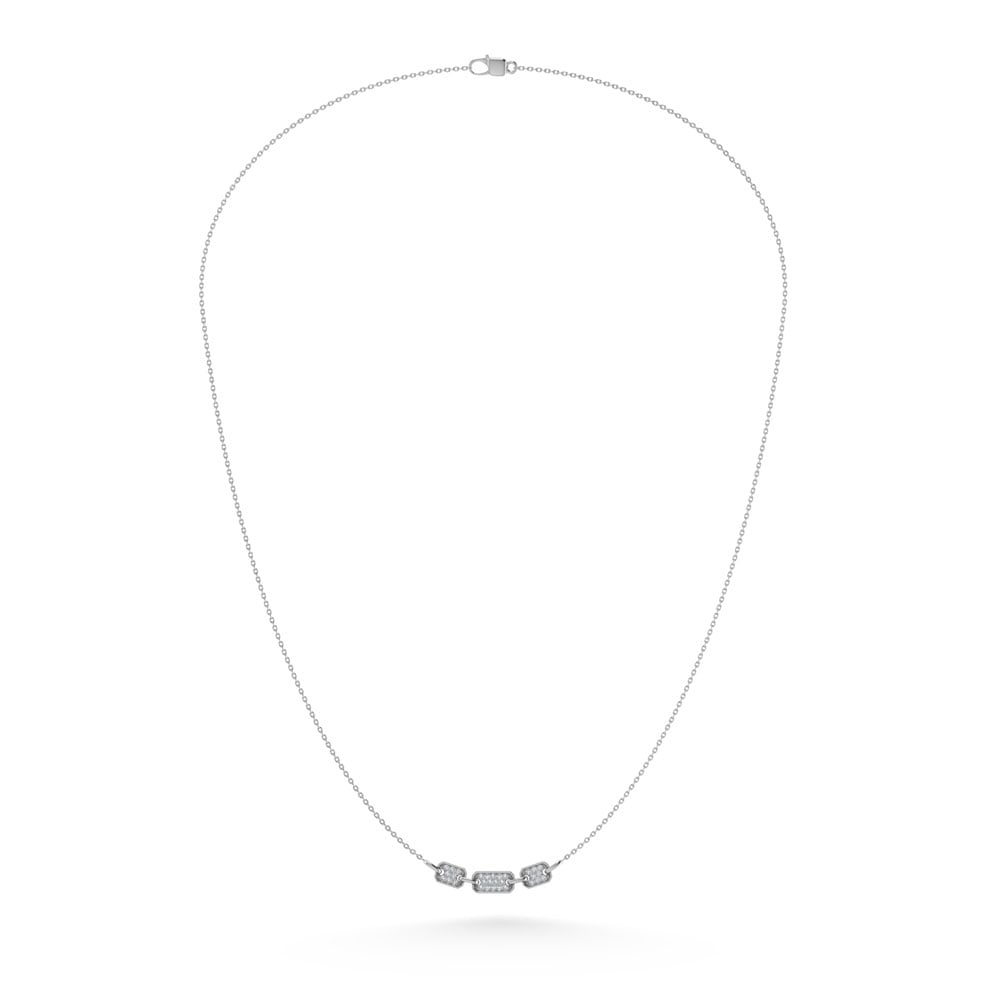 10K White Gold Diamond 1/6 Ct.Tw. Fashion Necklace (18 inches)
