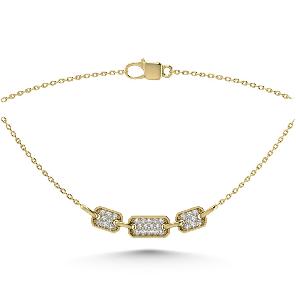 10K Yellow Gold Diamond 1/6 Ct.Tw. Fashion Necklace (18 inches)