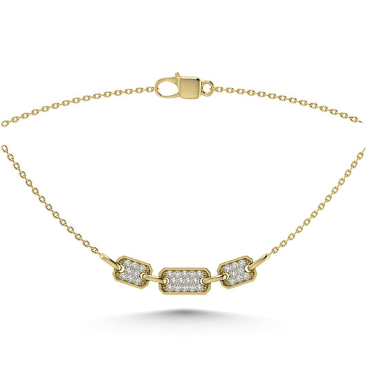 10K Yellow Gold Diamond 1/6 Ct.Tw. Fashion Necklace (18 inches)