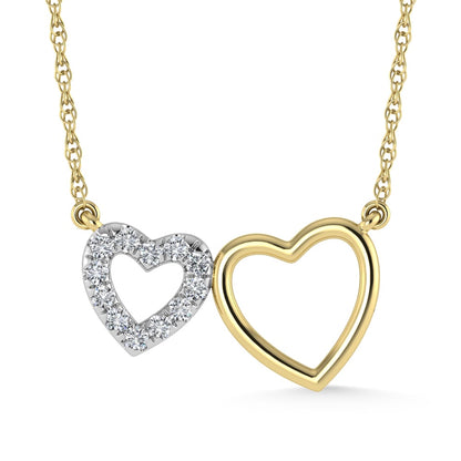 10K Yellow Gold Diamond 1/50 Ct.Tw. Heart Necklace (18 inches
