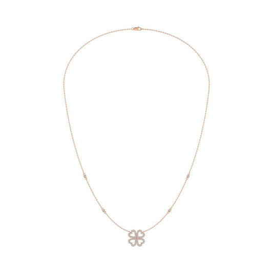 14K Rose Gold Diamond 1/3 Ct.Tw. Flower Necklace (18 inches)