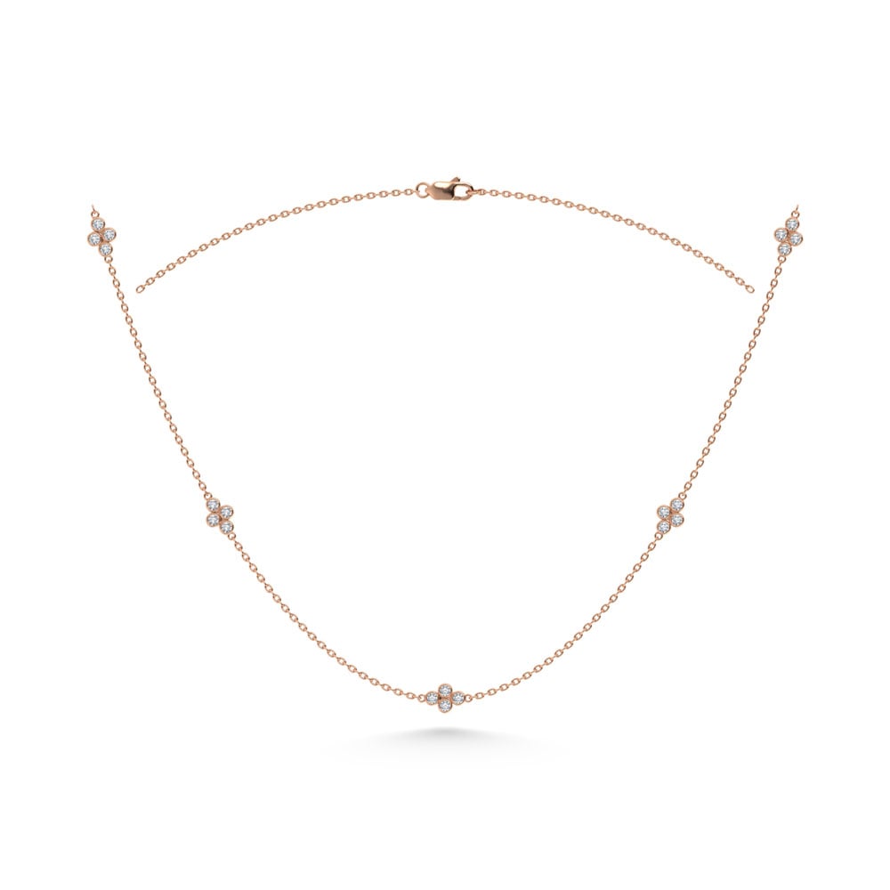10K Rose Gold Diamond 1/6 Ct.Tw. Fashion Necklace (18 inches)