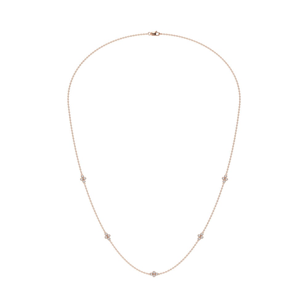 10K Rose Gold Diamond 1/6 Ct.Tw. Fashion Necklace (18 inches)