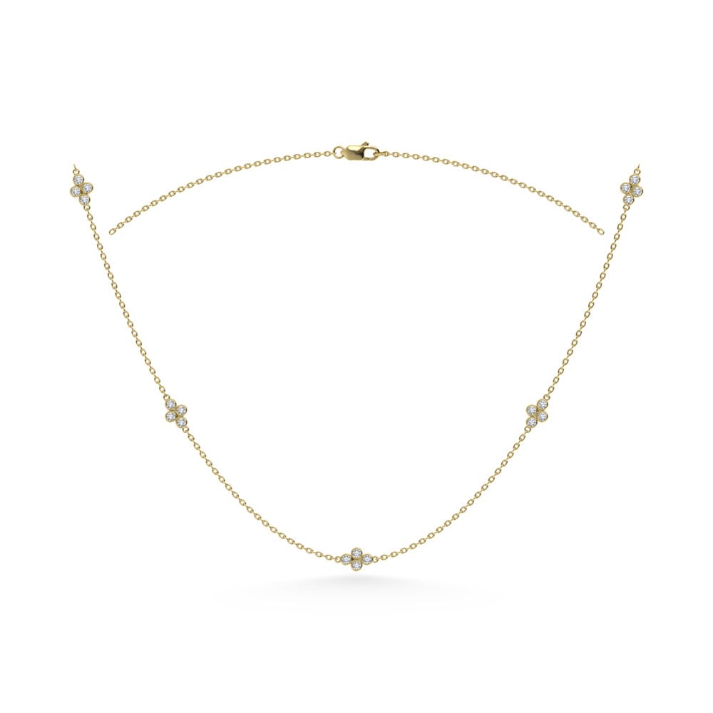 10K Yellow Gold Diamond 1/6 Ct.Tw. Fashion Necklace (18 inches)