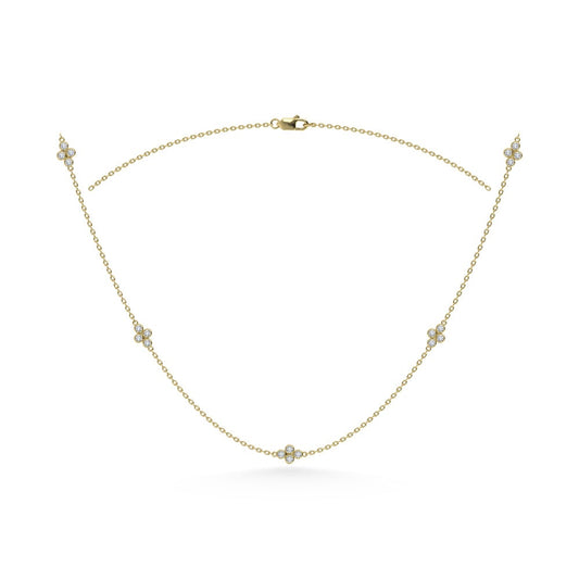 10K Yellow Gold Diamond 1/6 Ct.Tw. Fashion Necklace (18 inches)