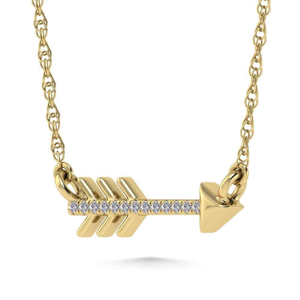 10K Yellow Gold Diamond 1/50 Ct.Tw. Fashion Necklace (18 inches)