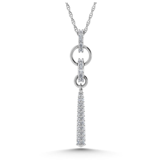 14K White Gold Diamond 1/5.Ct. Tw. Fashion Pendant