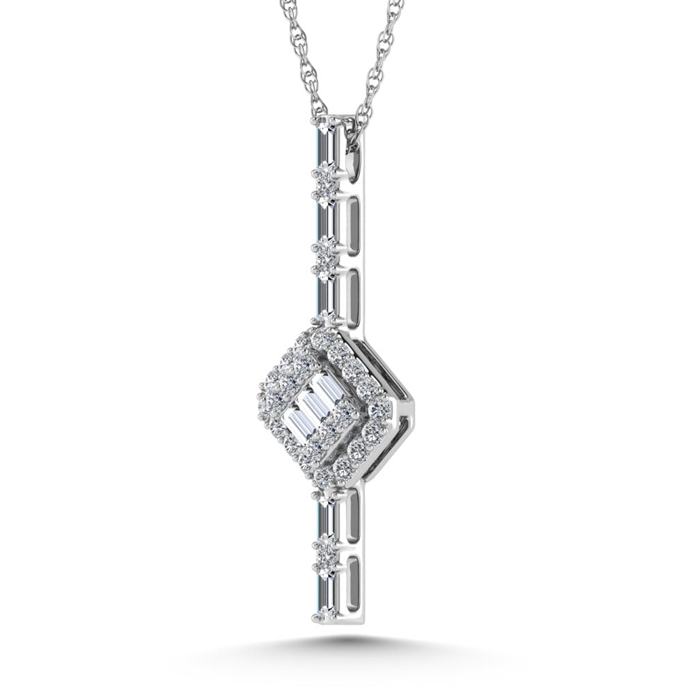 14K White Gold Diamond 3/8.Ct. Tw. Fashion Pendant