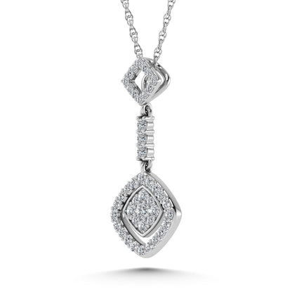 14K White Gold Diamond 1/4.Ct. Tw. Fashion Pendant
