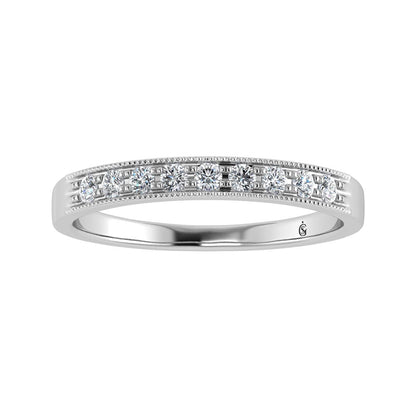 14K White Gold Diamond 1/4.Ct. Tw. Men?s Machine Band