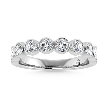 14K White Gold Diamond 1.Ct. Tw. Men?s Machine Band