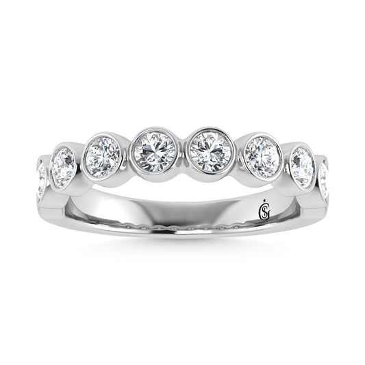 14K White Gold Diamond 1.Ct. Tw. Men?s Machine Band