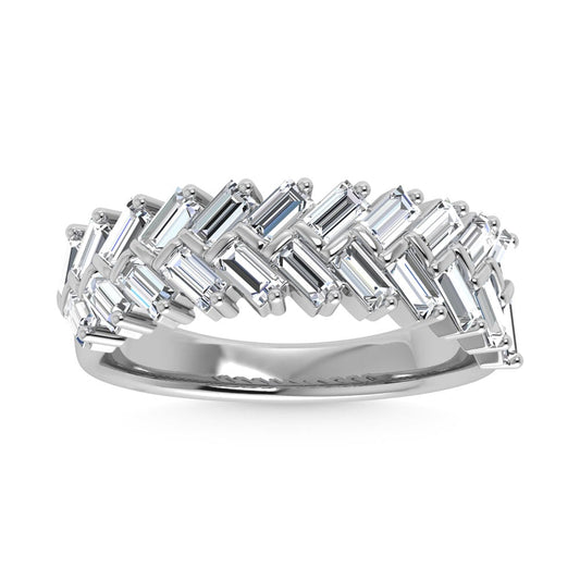 14K White Gold Diamond 1/3.Ct. Tw. Men?s Machine Band