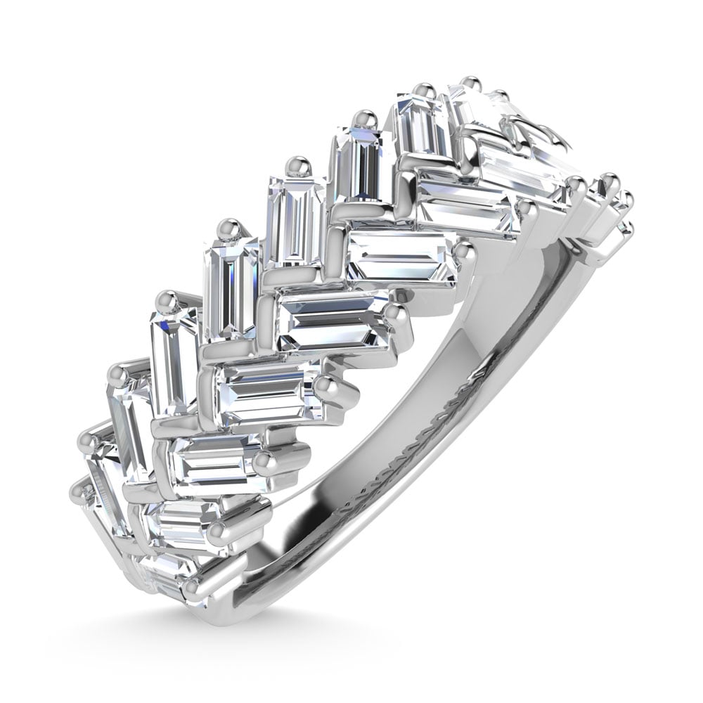 14K White Gold Diamond 1/3.Ct. Tw. Men?s Machine Band