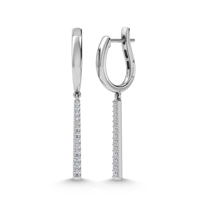 14K White Gold Diamond 1/4.Ct. Tw. Fashion Earrings