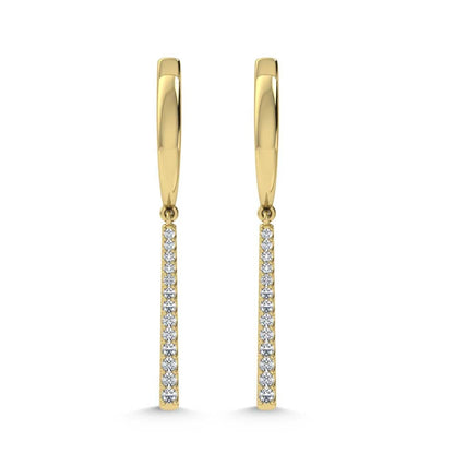 14K Yellow Gold Diamond 1/4.Ct. Tw. Fashion Earrings