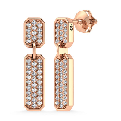 14K Rose Gold Diamond 1/4.Ct. Tw. Fashion Earrings