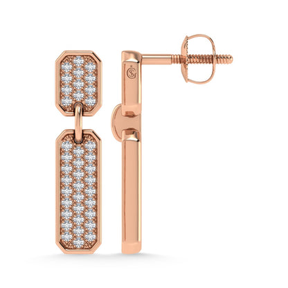 14K Rose Gold Diamond 1/4.Ct. Tw. Fashion Earrings