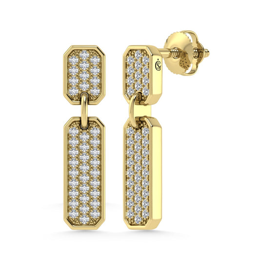 14K Yellow Gold Diamond 1/4.Ct. Tw. Fashion Earrings