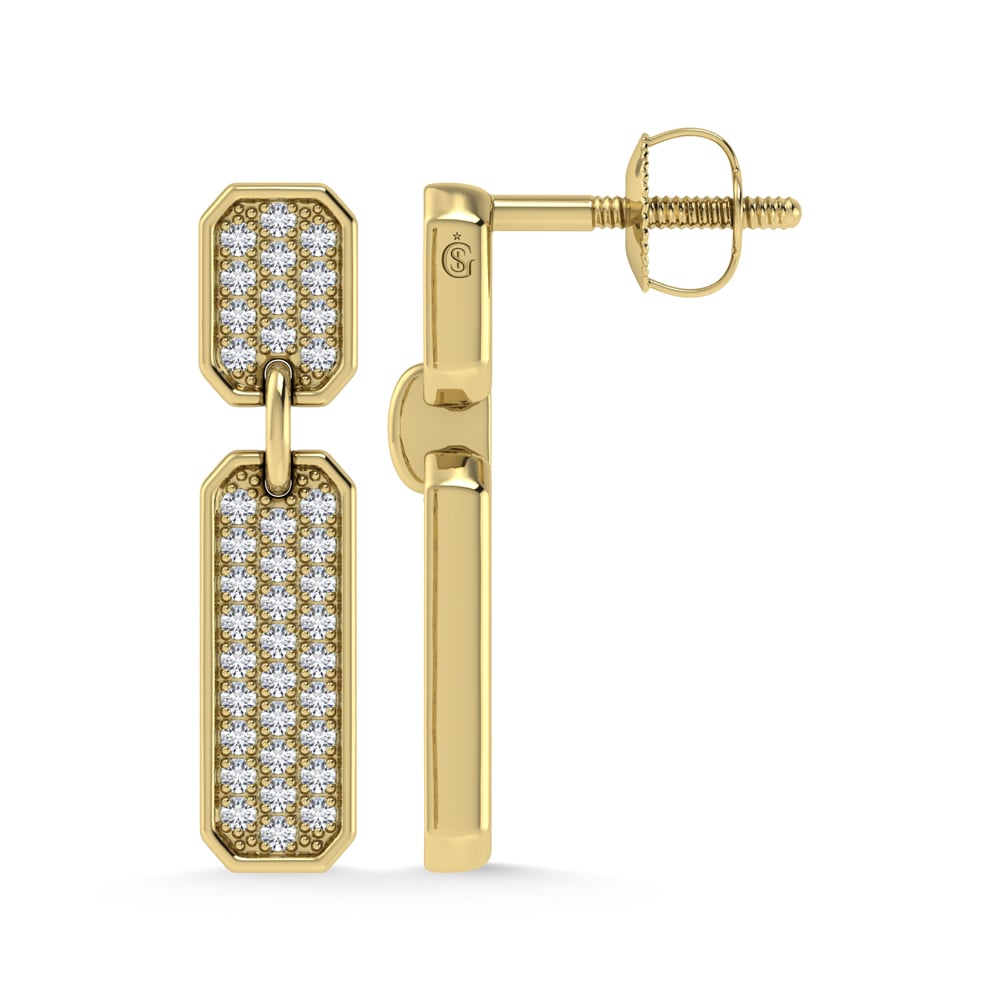 14K Yellow Gold Diamond 1/4.Ct. Tw. Fashion Earrings