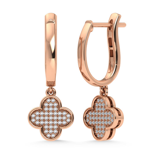 14K Rose Gold Diamond 1/6.Ct. Tw. Fashion Earrings