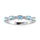 14K White Gold Diamond 3/8 Ct. Tw. Alternate Diamond and Aquamarine Stackable Band
