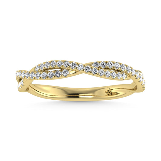 14K Yellow Gold Diamond 1/5 Ct. Tw. Stackable Band