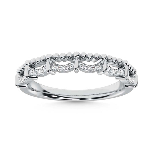 10K White Gold Diamond 1/10 Ct. Tw. Stackable Band