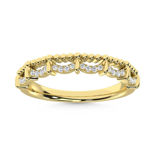 10K Yellow Gold Diamond 1/10 Ct. Tw. Stackable Band