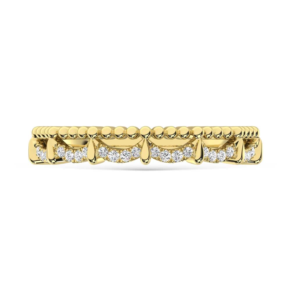10K Yellow Gold Diamond 1/10 Ct. Tw. Stackable Band