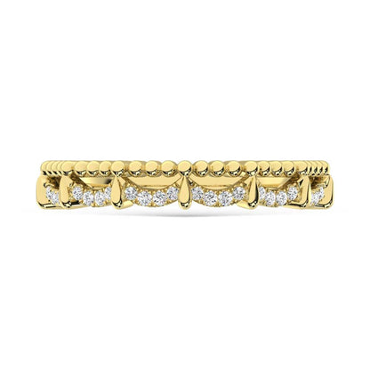 10K Yellow Gold Diamond 1/10 Ct. Tw. Stackable Band