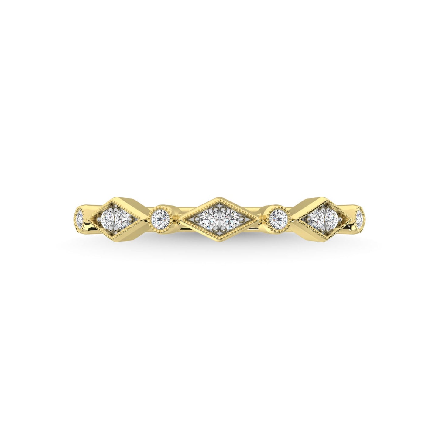 14K Yellow Gold Diamond 1/8 Ct.Tw. Stackable Band