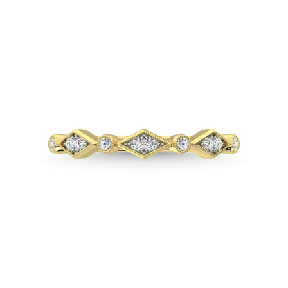 14K Yellow Gold Diamond 1/8 Ct.Tw. Stackable Band