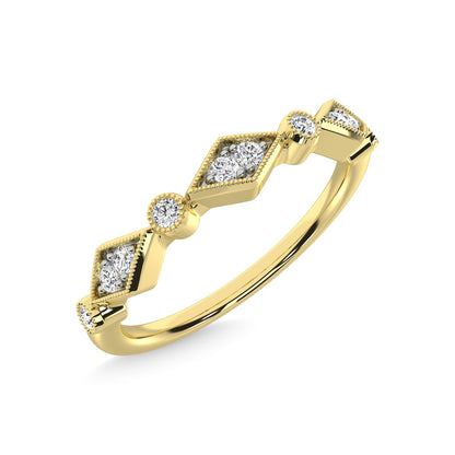 14K Yellow Gold Diamond 1/8 Ct.Tw. Stackable Band