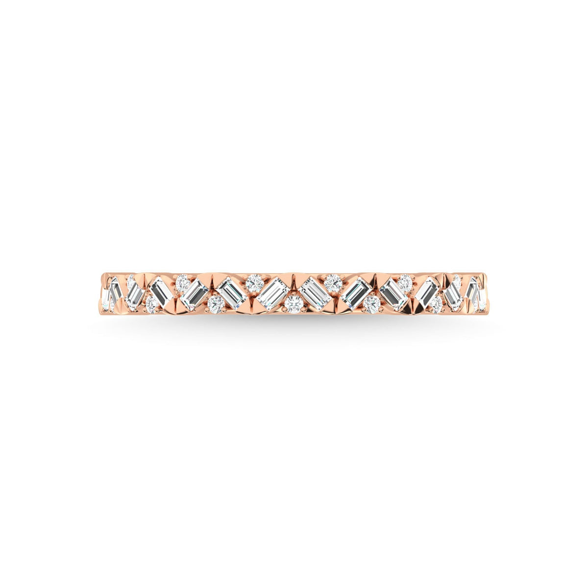 14K Rose Gold Diamond 1/5 Ct.Tw. Stackable Band