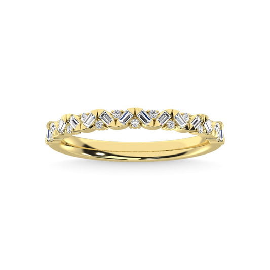 14K Yellow Gold Diamond 1/5 Ct.Tw. Stackable Band