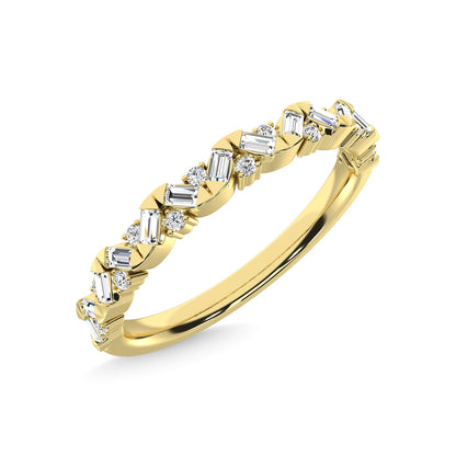 14K Yellow Gold Diamond 1/5 Ct.Tw. Stackable Band