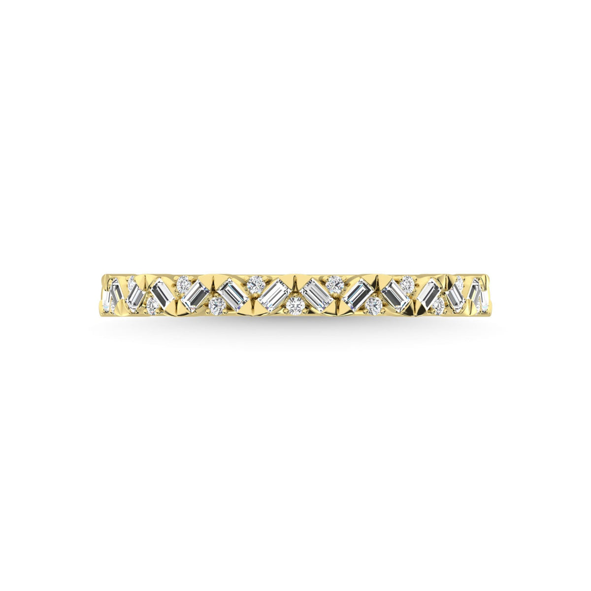 14K Yellow Gold Diamond 1/5 Ct.Tw. Stackable Band