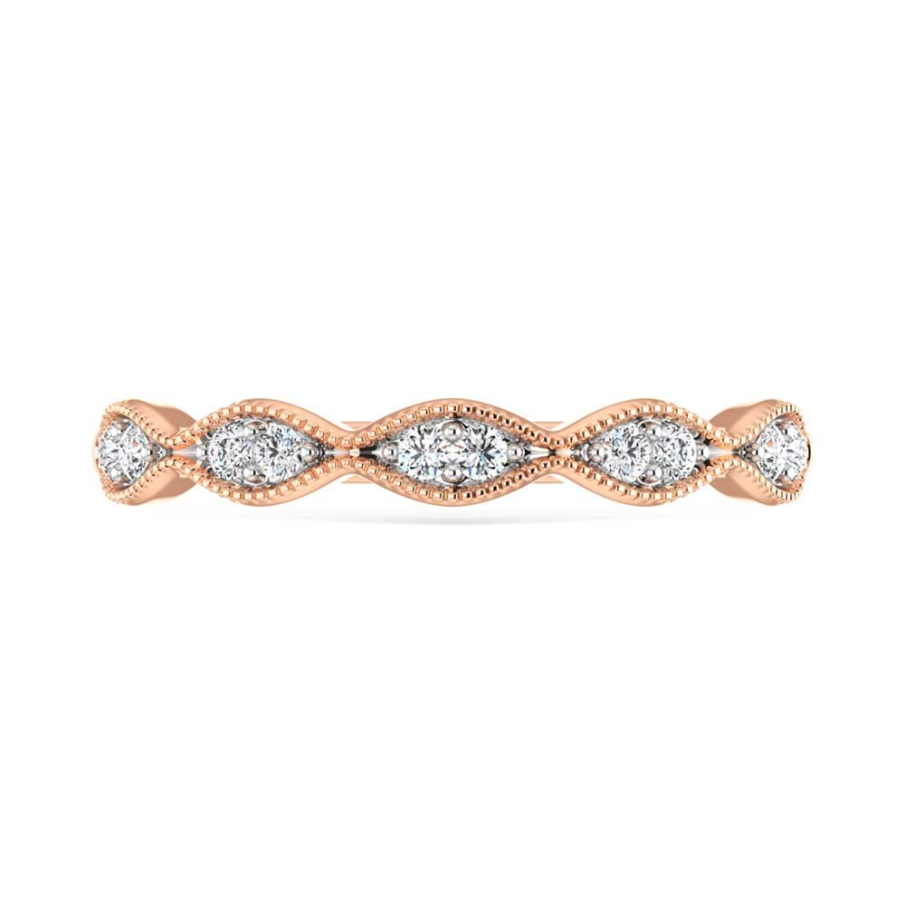 14K Rose Gold Diamond 1/6 Ct. Tw. Stackable Band