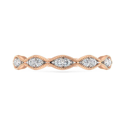 14K Rose Gold Diamond 1/6 Ct. Tw. Stackable Band