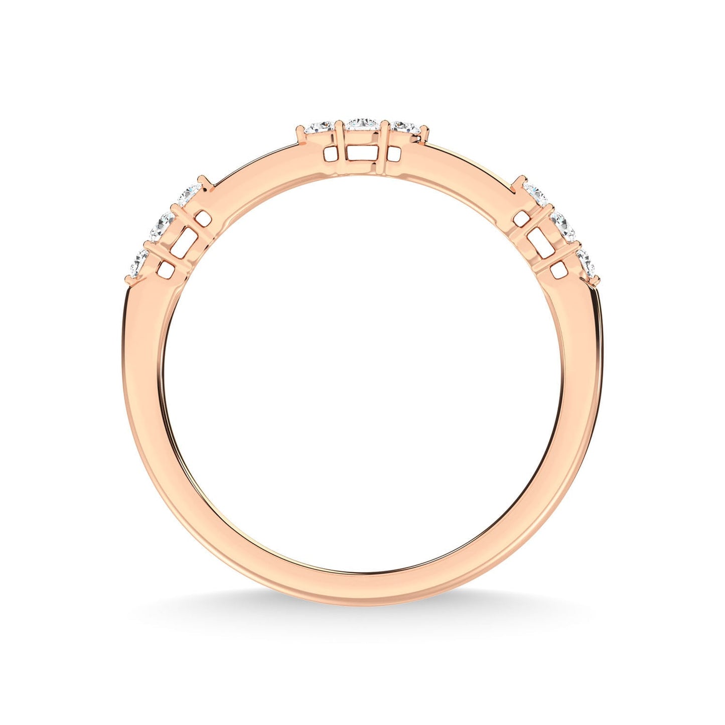 14K Rose Gold Diamond 1/6 Ct.Tw. Stackable Band