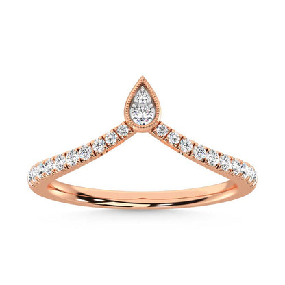 14K Rose Gold Diamond 1/4 Ct. Tw. Chevron Band