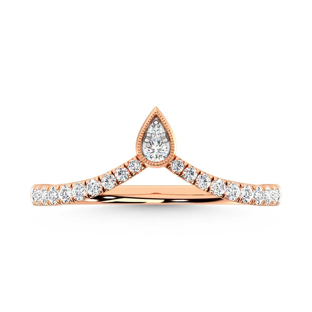 14K Rose Gold Diamond 1/4 Ct. Tw. Chevron Band