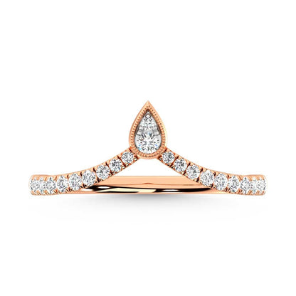 14K Rose Gold Diamond 1/4 Ct. Tw. Chevron Band